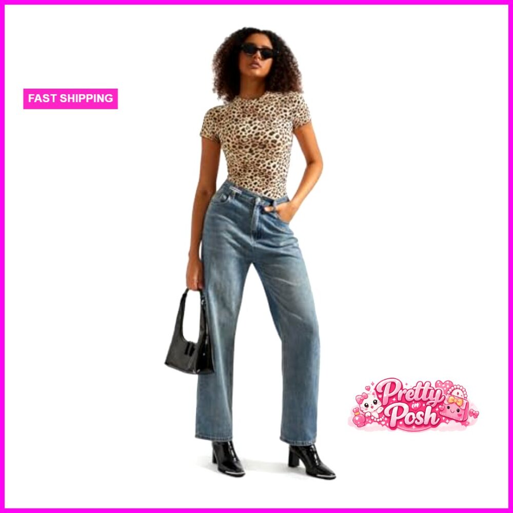 Double Lined Fitted Basic Tee Crew Neck Short Sle… - image 4